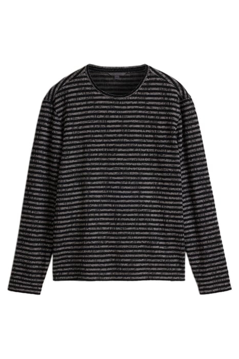 YADKIN REGULAR FIT LS CREW W/ JACQUARD S BLACK 2