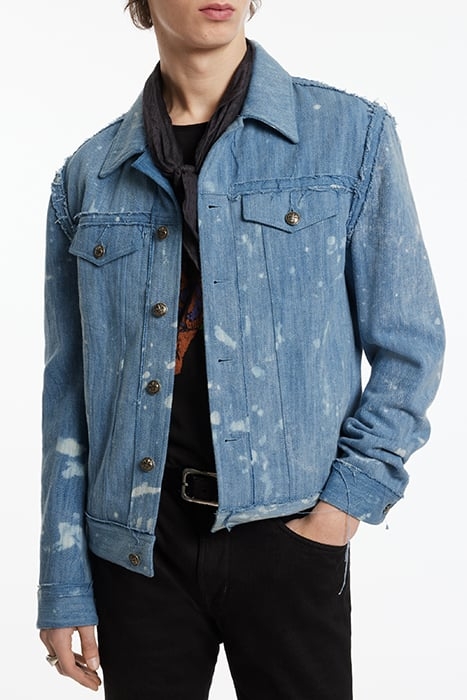 TRUCKER JACKET WITH RAW EDGES DUTCH BLUE 1