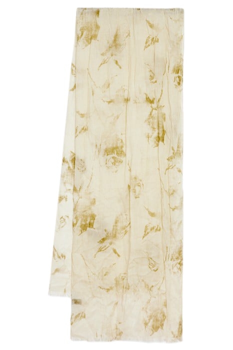 WATERCOLOR FLOWER COLD DYED SCARF MACADAMIA 2