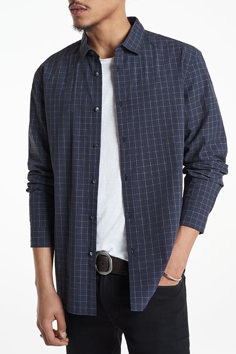 SLIM FIT SPORT SHIRT WITH SHANK BUTTONS INK BLUE 1