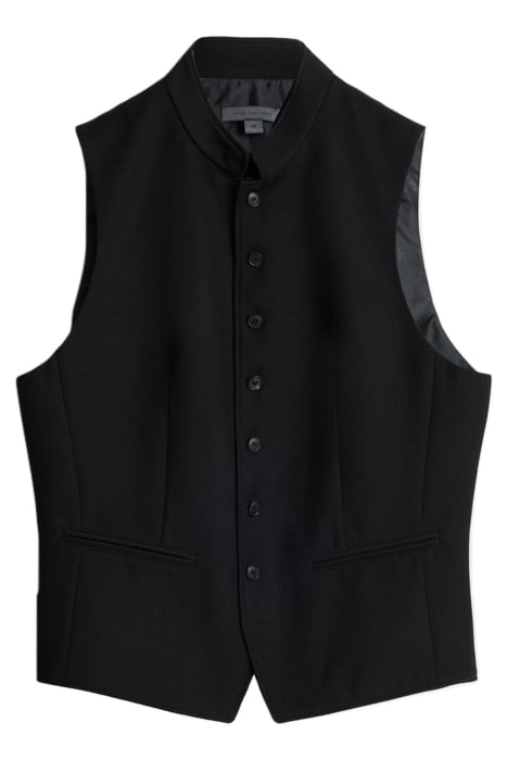 BUTTON FRONT CLOSURE VEST WITH STAND UP BLACK 2
