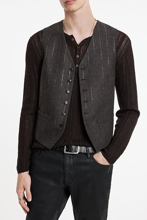 BUTTON FRONT VEST WITH FRONT BODY DARTS ESPRESSO 1