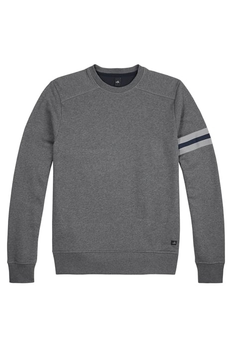 MOORE-BAND | CREW NECK SWEATER MID GREY MELANGE 1