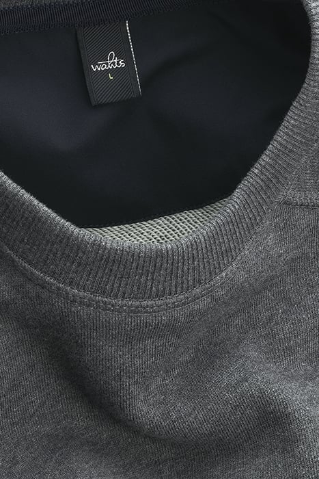 MOORE-BAND | CREW NECK SWEATER MID GREY MELANGE 2
