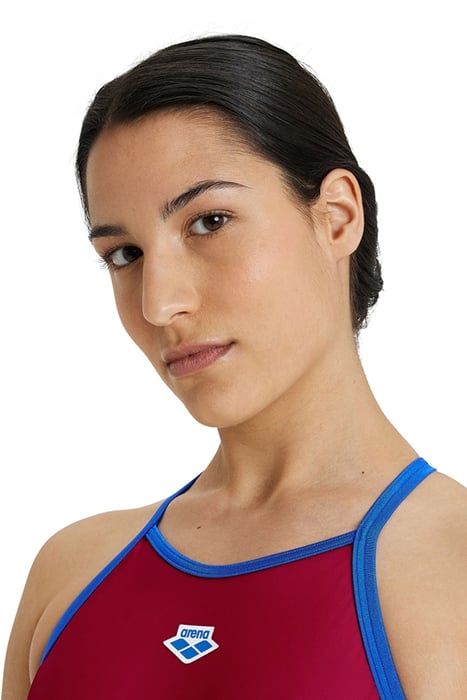 WOMEN'S ARENA ICONS SWIMSUIT FAST BACK P BURGUNDY-WHITE-NEON 4