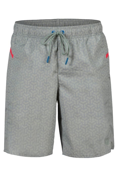 MEN'S ARENA PRO_FILE BEACH BERMUDA PRINT JADE-FLUO RED 4