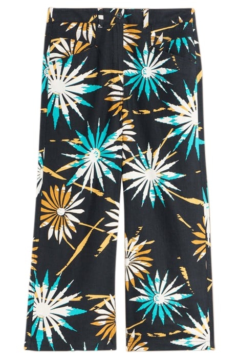 HARPER LINEN BLEND TROUSER BLACK PRINTED 1