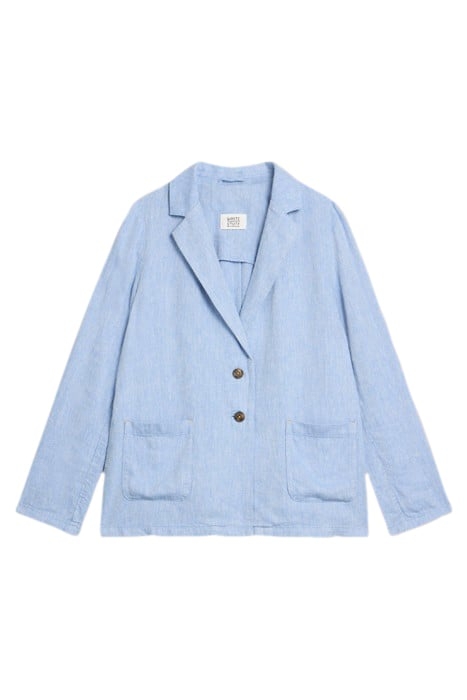 LOREN LINEN BLEND BLAZER CHAMBRAY BLUE 2