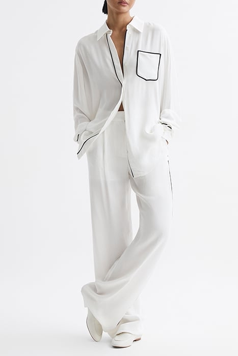 GINA-SIDE BUTTON-DOWN SHIRT IVORY 5