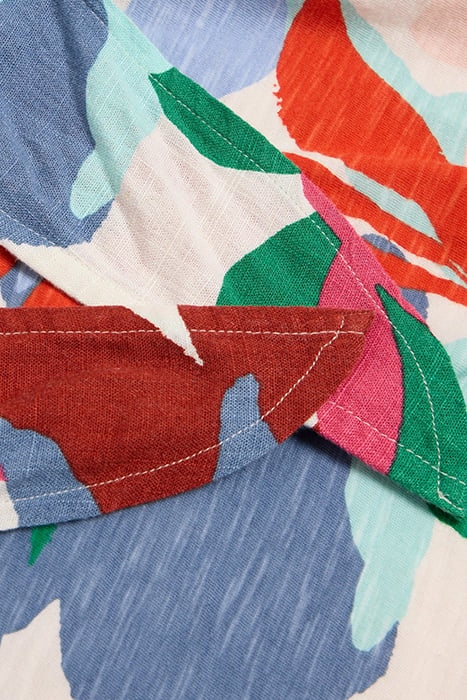 SARA TIE HEM TOP WHITE PRINTED 3