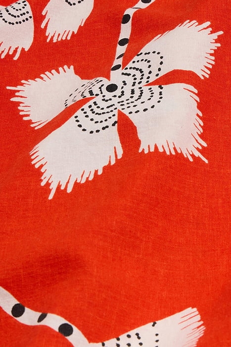 CLEMENCE LINEN BLEND SKIRT RED PRINTED 2