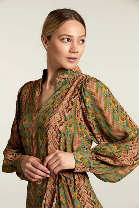 MULTI FANTASY V-NECK DRESS 4