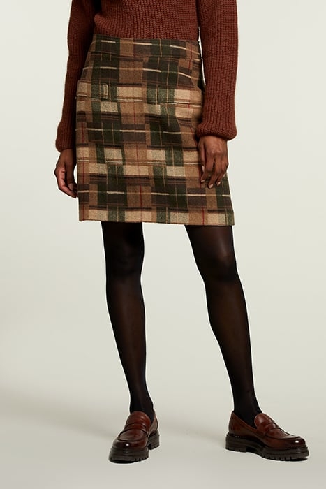 BROWN CHECKED SHORT SKIRT 1
