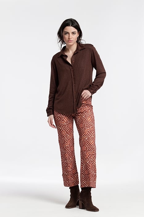 LUREX KNIT TAILORED SHIRT BROWN 3