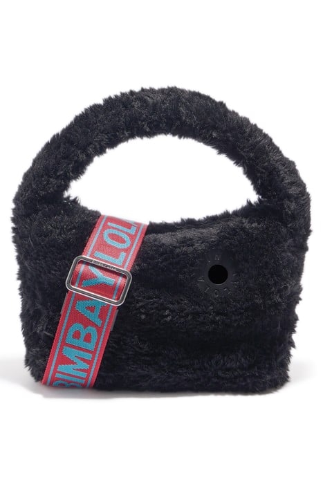 S BLACK FUR HOBO BAG 1