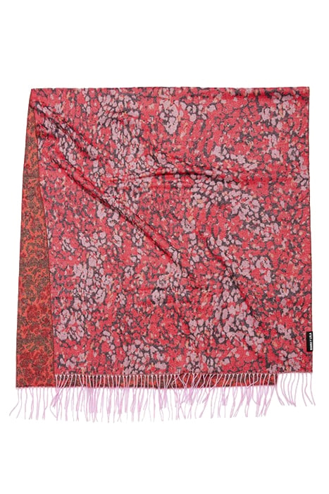 RED ANIMAL PRINT JACQUARD SHAWL 1