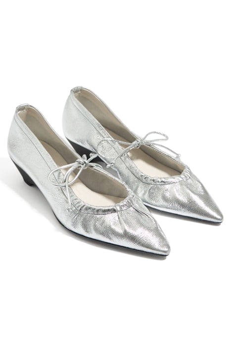 SILVER LEATHER COURT SHOE 2