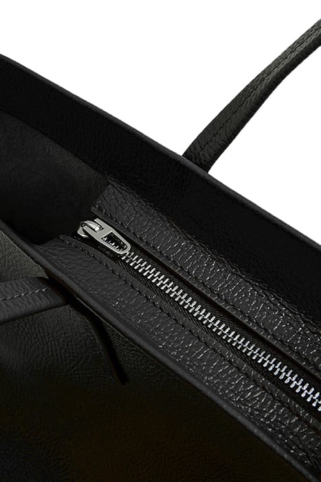 L BLACK LEATHER SHOPPER BAG 3