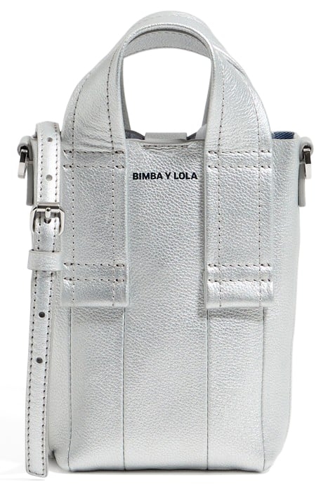 MINI SILVER LEATHER CROSSBODY BAG 1