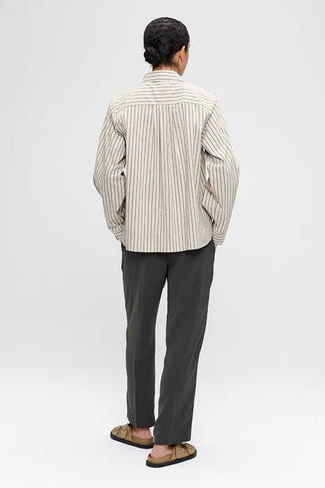 MAGGY POPLIN POLO TOP SMOKEY GREEN 3