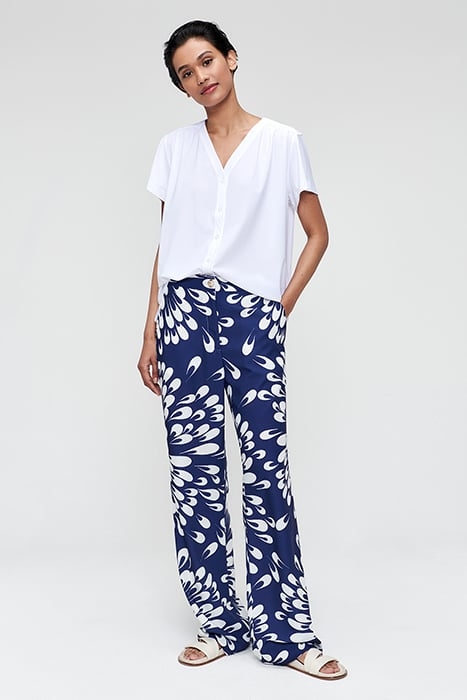 PRINTED WIDE LEG PANTS ROYAL BLUE 2