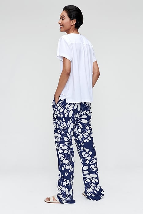 PRINTED WIDE LEG PANTS ROYAL BLUE 3