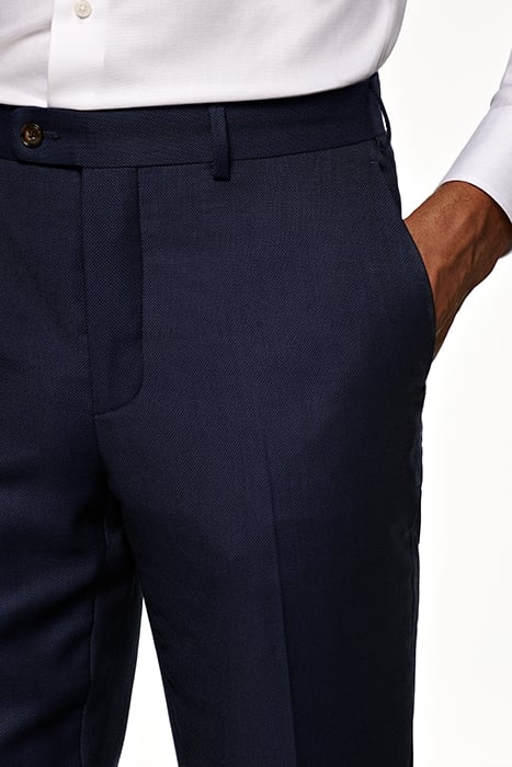 BLUE BIRD'S EYE SLIM LEG STRAIGHT TROUSERS 4