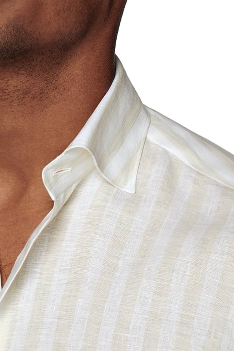 LIGHT BROWN STRIPED SLIM FIT SHIRT 7