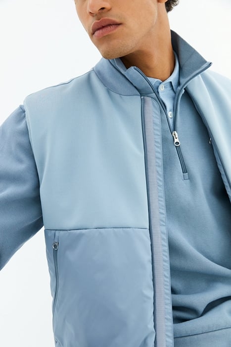 CONNELL | DOUBLE FACE PIQUÉ ZIP-UP CHALK BLUE 3