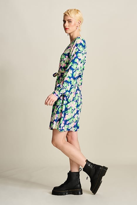 DRESS - LILIES BLUE MULTI COLOUR 4