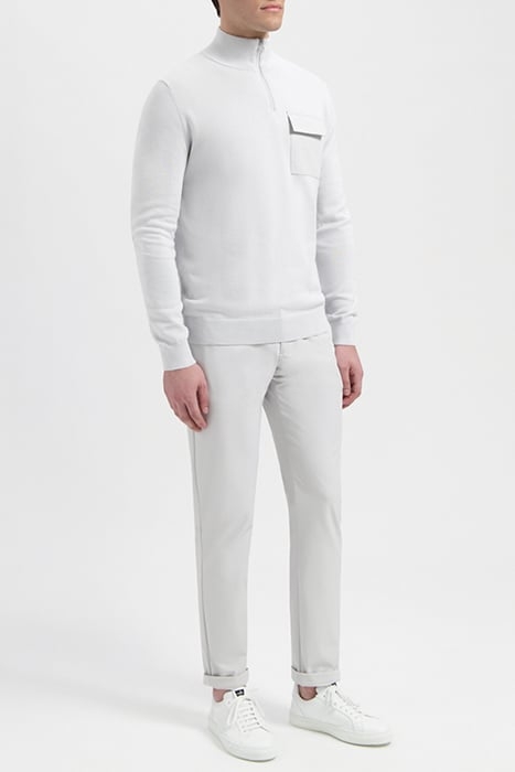 LEWIS | COTTON HALF ZIP PULLOVER LIGHT GREY 3