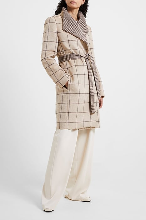 FRAN WOOL LS BELTED COAT BROWN 4