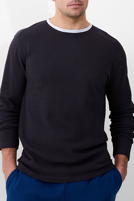 LS POPCORN CREW NECK BLACK 1