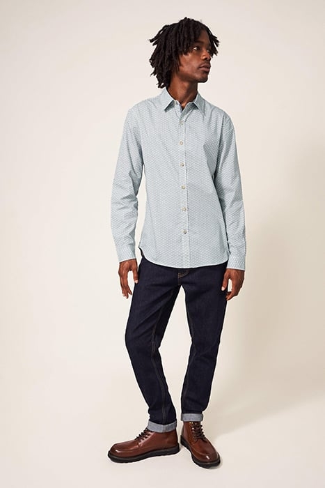 FAN GEOMETRIC PRINTED SHIRT LIGHT NATURAL 1