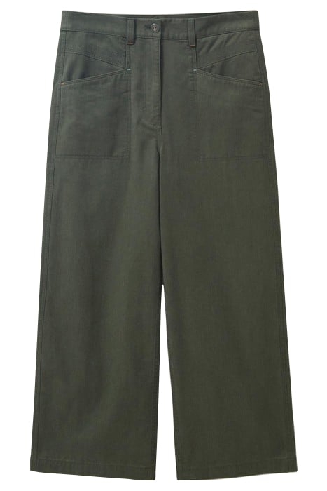 HARPER WIDE LEG TROUSER DARK GREEN 1