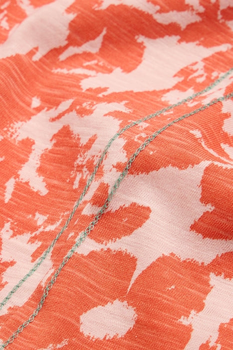 NELLY NOTCH NECK TEE ORANGE PRINTED 4