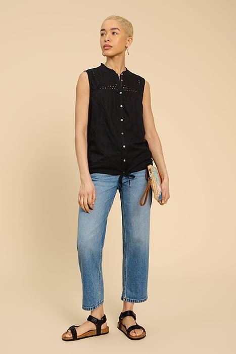 ARABELLA SLEEVELE SHIRT PURE BLACK 1