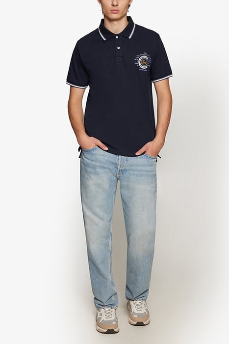 LUCASSI BADGE POLO DEEP MARINE 3