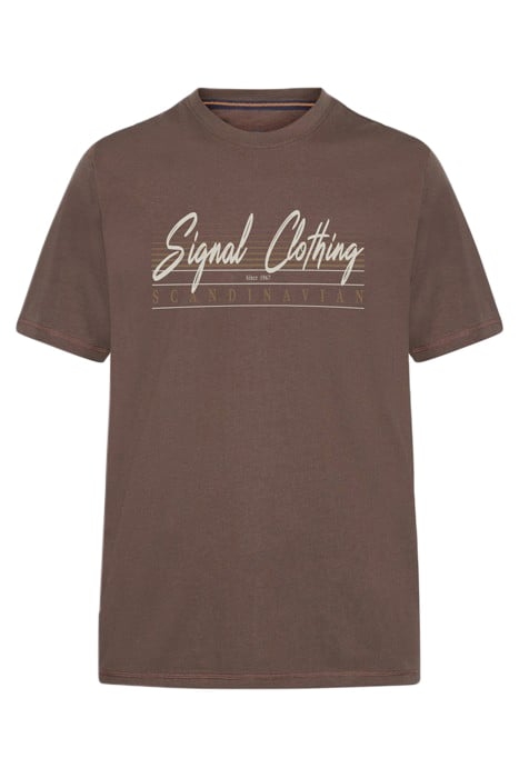 LIAMSI FRONT PRINT TEE+ CHOCOLAT BROWN MELANGE 1