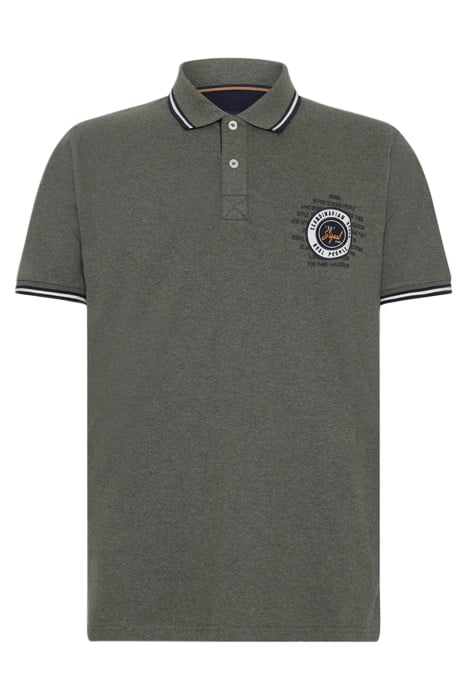 LUCASSI BADGE POLO FULL GREEN MELANGE 4