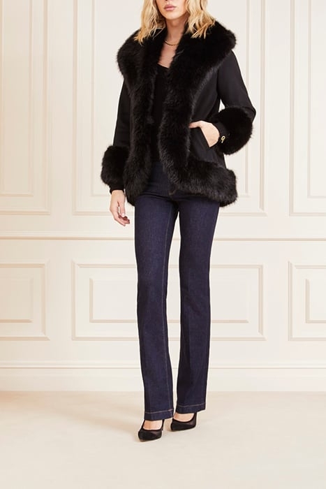 THE JACKSON COAT JET FAUX FUR BLACK 3