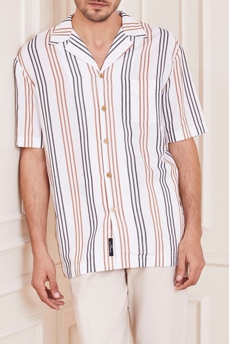 BILLY BOWLING SHIRT BLACK BROWN CASUAL STRIPES 1