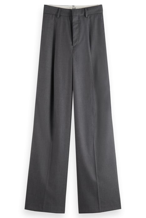 ROSE - PLEATED HIGH RISE WIDE LEG PANTS CHARCOAL MELANGE 4