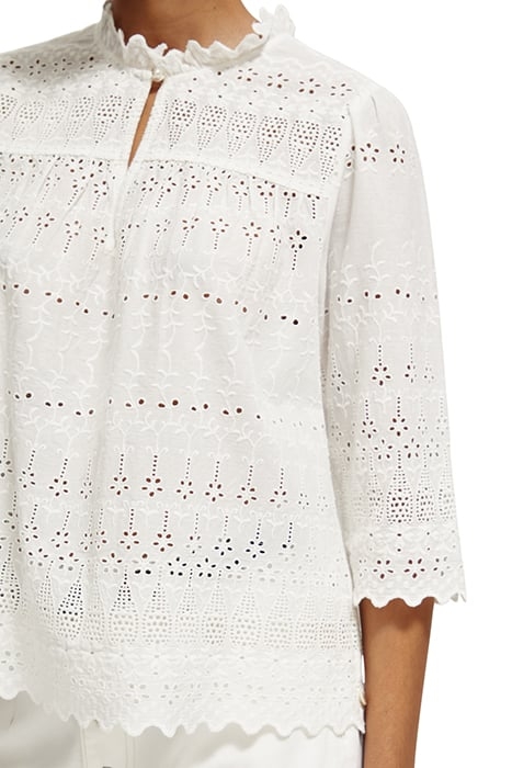BRODERIE ANGLAISE TOP OFF WHITE 6