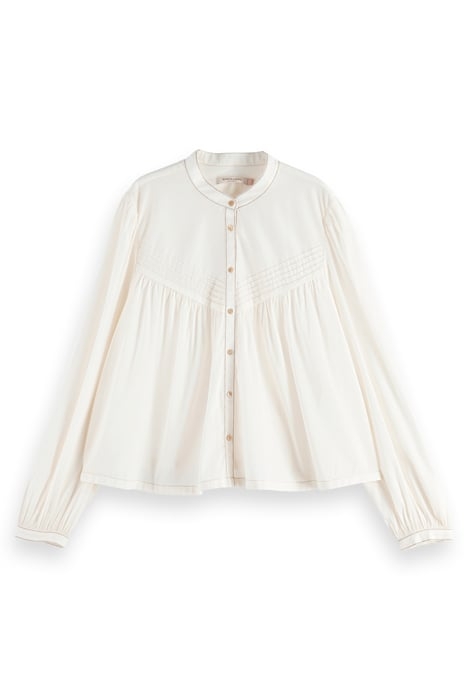 SHIRT WITH PIN TUCK YOKE AND GATHERING SOFT ICE 4