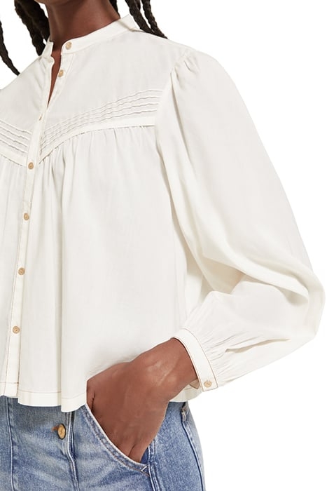 SHIRT WITH PIN TUCK YOKE AND GATHERING SOFT ICE 6