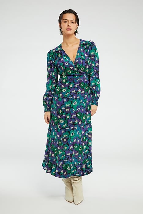 NATALIA DRESS GREEN ENVY/POPPY PUR 1