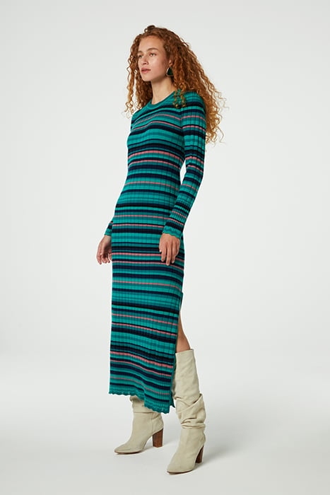 BANDA DRESS BRIGHT TEAL/NAVY 1