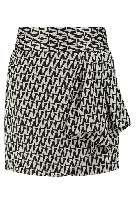 ANKARA PRINTED SKIRT BLACK/STAR WHITE 1