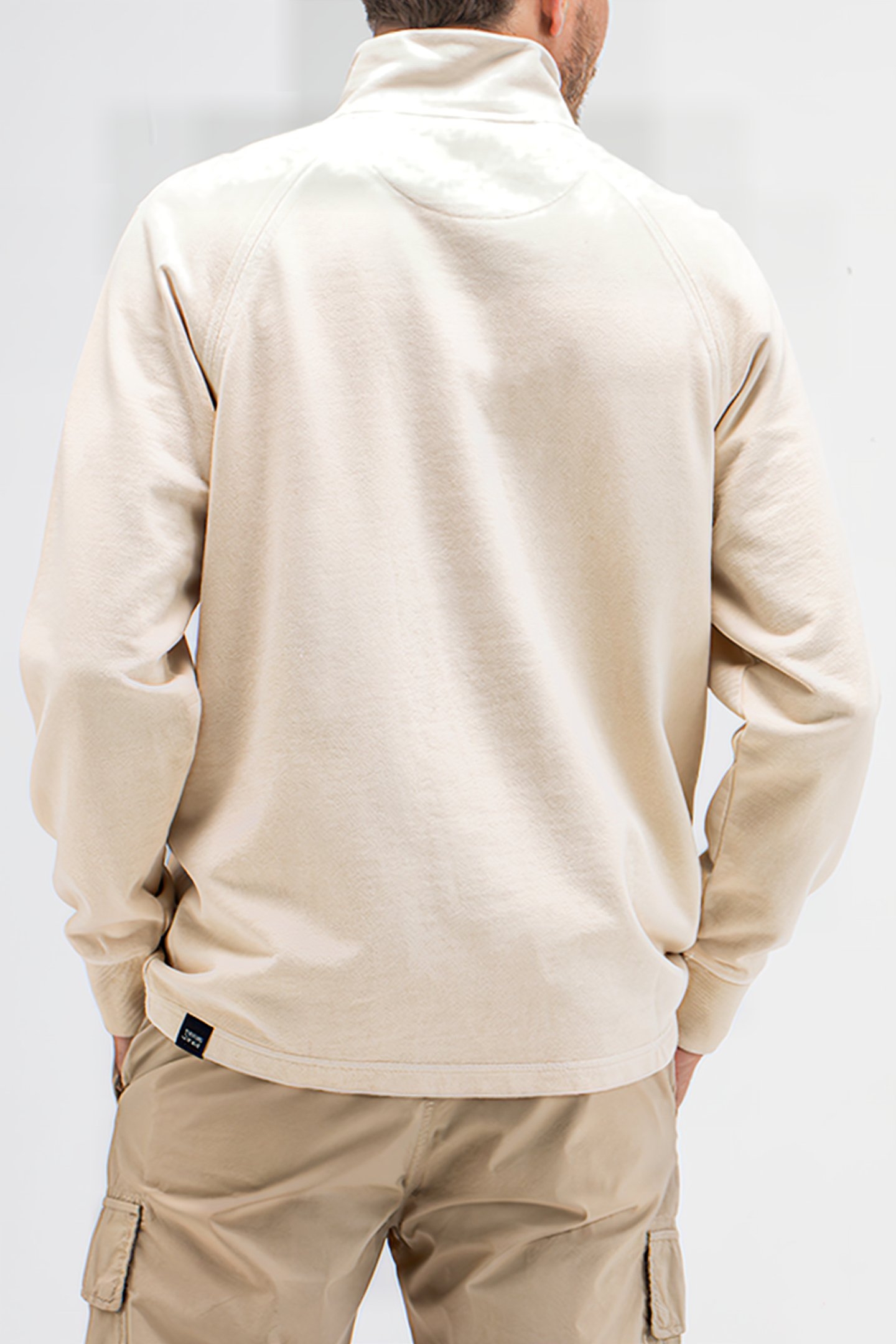 ALOIS HALF ZIP SWEAT BEIGE GREY 2